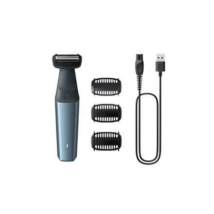 Philips - Hair clipper for body - BG3027/05 - Cordless - Wet & Dry - Number of length steps 3 - Blue/Black