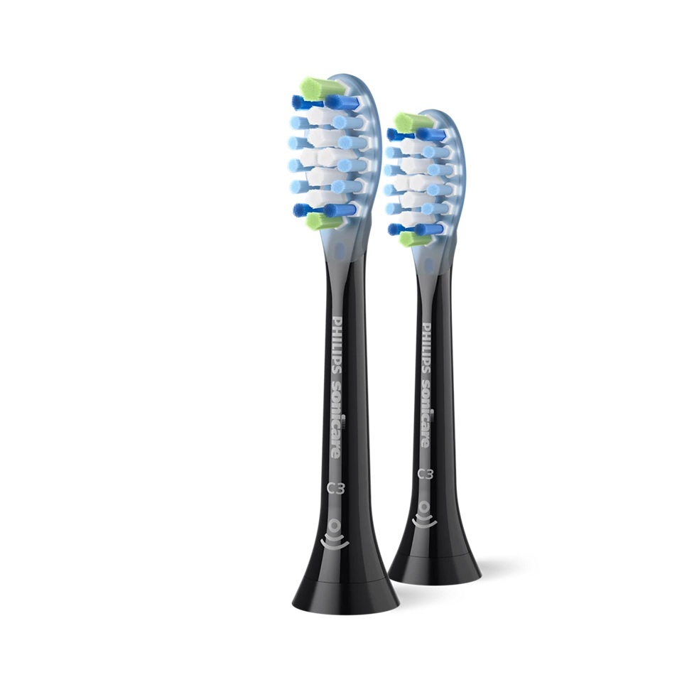Philips - Replacement brush heads - HX9042/88 Sonicare Premium Plaque Defence - Heads - For adults - Number of brush heads included 2 - Black