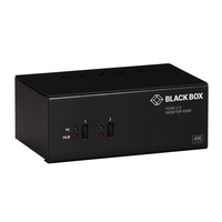 BLACK BOX KVM SWITCH - 2-PORT, DUAL-MONITOR, HDMI 2.0, 4K 60HZ, USB 3.0 HUB, AUDIO