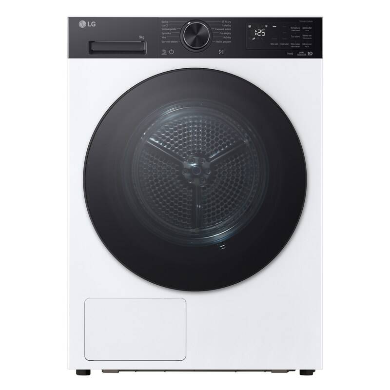 LG Dryer Machine - RHX5009TKB - Energy efficiency class Class B - Front loading - 9 kg - Digital - Heat pump - Depth 66 cm - Wi-Fi - White