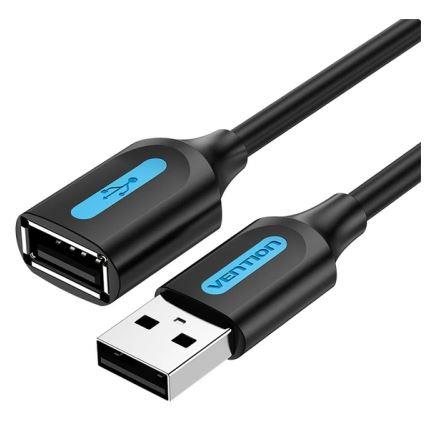 CABLE USB2.0 MALE TO FEMALE/1M BLACK CBIBF VENTION