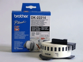 Brother - DK-22214 Continuous Length Paper Label - Black, White - DK - 12mm - 30.5 m