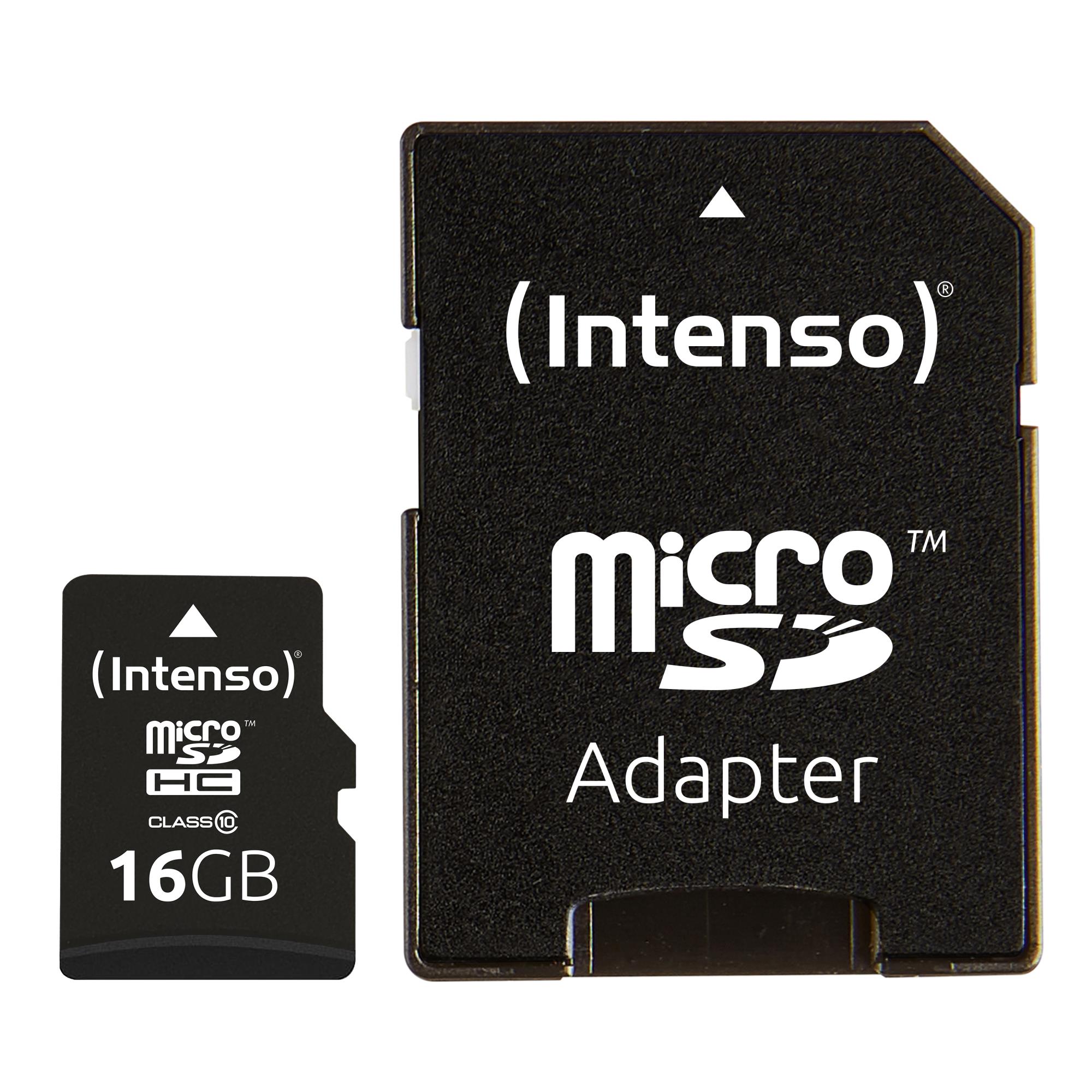 MEMORY MICRO SDHC 16GB C10/W/ADAPTER 3413470 INTENSO