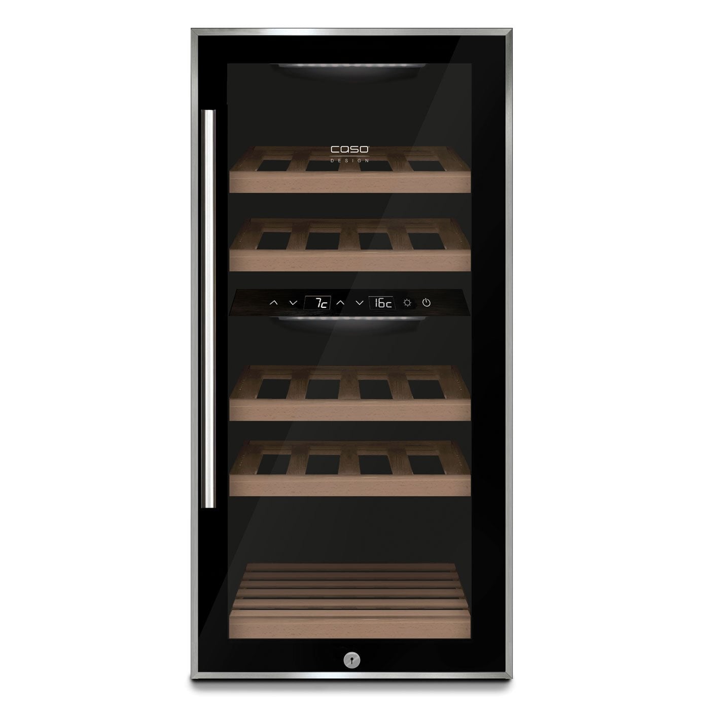 Caso - Wine cooler - WineComfort 24 - Energy efficiency class G - Showcase - Bottles capacity 24 bottles - Cooling type Compressor technology - Black