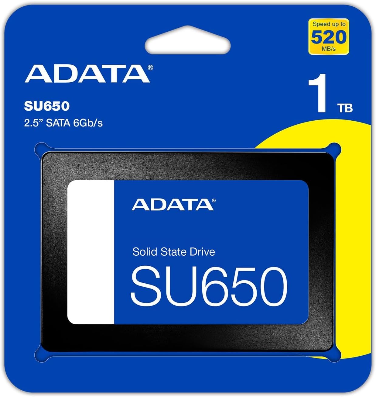 ADATA - Ultimate SU650 - 1000 GB - SSD form factor 2.5" - Solid-state drive interface SATA 6Gb/s - Read speed 520 MB/s - Write speed 450 MB/s