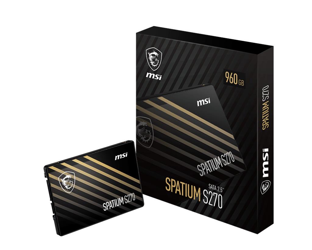 SSD|MSI|SPATIUM S270|960GB|SATA|3D NAND|Write speed 450 MBytes/sec|Read speed 500 MBytes/sec|2,5"|TBW 500 TB|MTBF 2000000 hours|S78-440P130-P83