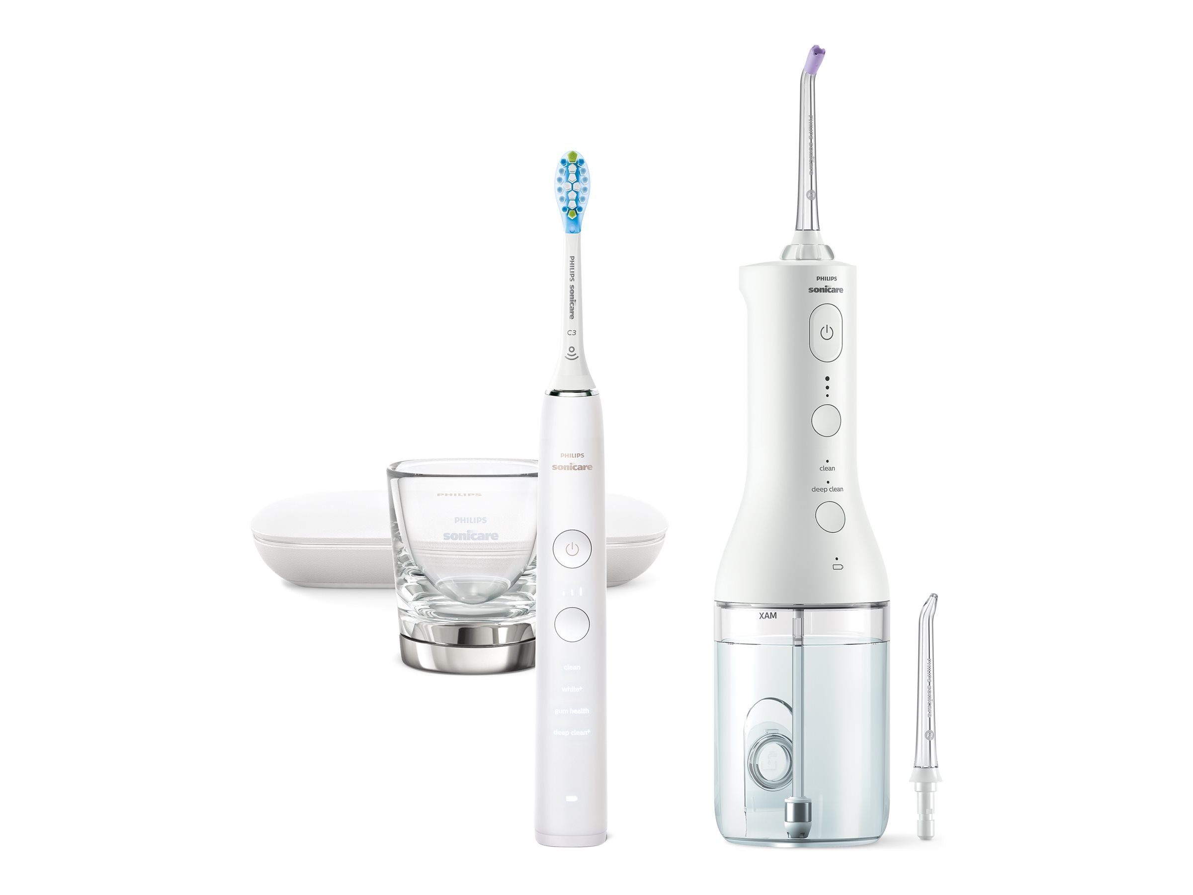 Philips - Oral irrigator + Electric toothbrush - HX3886/41 DiamondClean 9000 - Rechargeable - For adults - Number of brush heads included 1 - Number of teeth brushing modes 2 - White