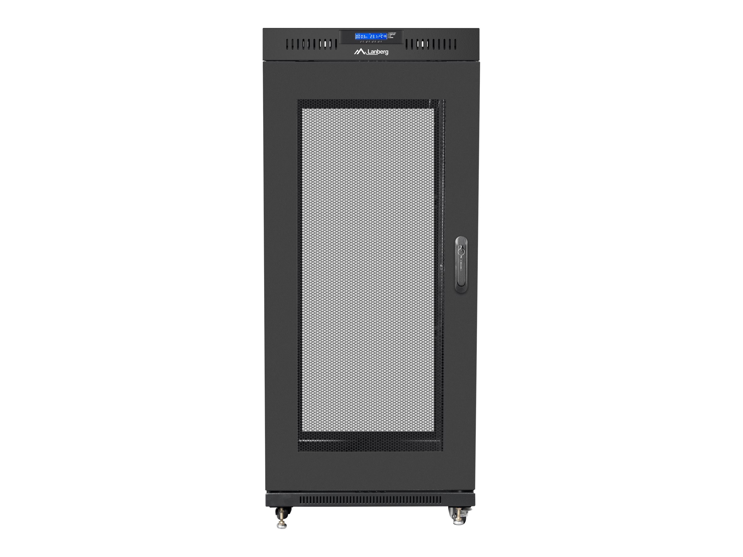 Lanberg - Rack cabinet 19" free-standing 15U/800x1000 (flat pack) with mesh door, LCD - FF01-8015-23BL - Black