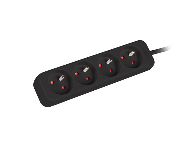 Lanberg - Power strip 1m 4x outlets for UPS system - PS0-04E-0100-IEC-BK - Sockets quantity 4