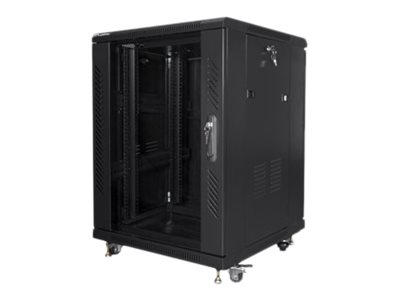 Lanberg - Rack cabinet 19" free-standing 15U/600x600 (flat pack) - FF01-6615-12B - Black