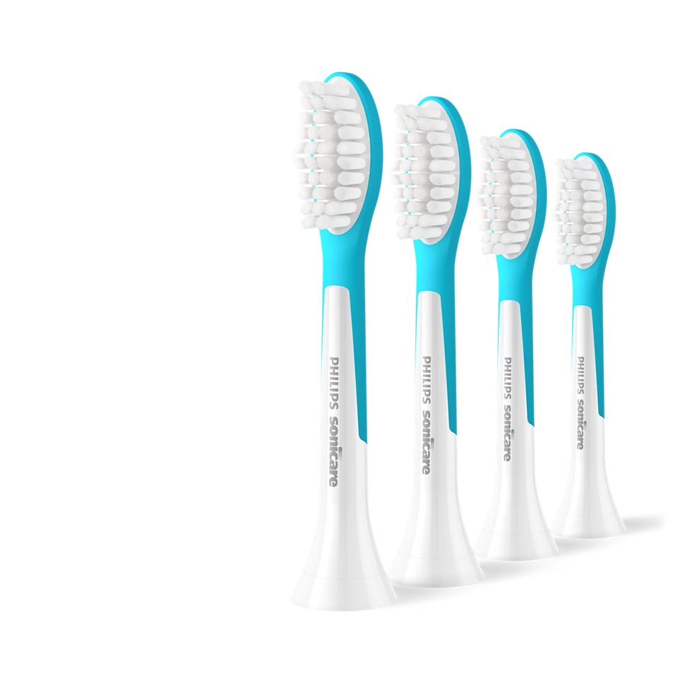 Philips - Replacement brush heads - HX6044/90 Sonicare For Kids7+ - Heads - For kids - Number of brush heads included 4 - White/Blue