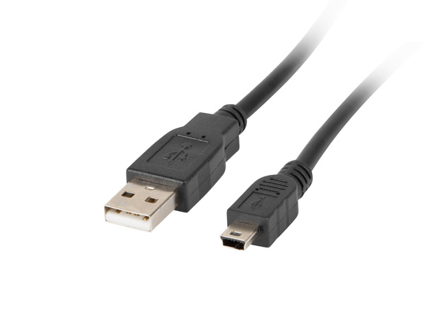 Lanberg - Mini USB to USB Type-A 2.0 Cable, 1.8 m - CA-USBK-10CC-0018-BK - Mini USB to USB Type-A