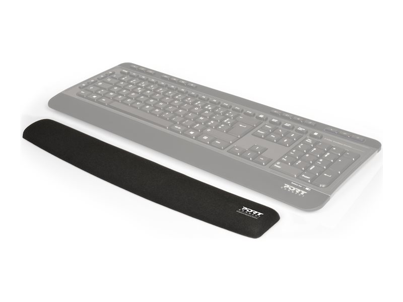 PORT CONNECT - Ergonomic wrist rest for keyboard - Backrest - 60 x 400 x 20 mm - Black