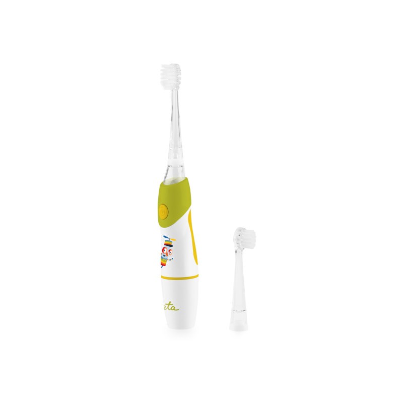 ETA Toothbrush - Sonetic ETA071090040 - Battery operated - For kids - Number of brush heads included 2 - Number of teeth brushing modes 1 - Green/White