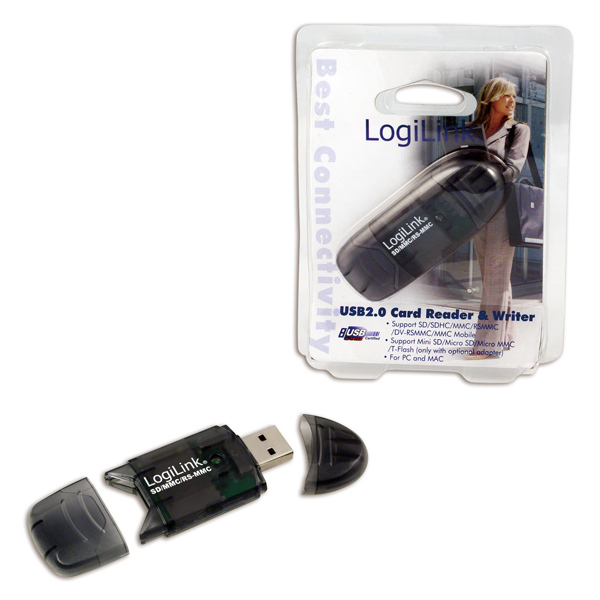 Logilink - Cardreader USB 2.0 Stick external for MMC, RS-MMC, SD and SD HC