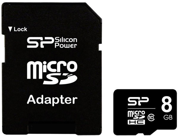 Silicon Power - 8 GB - MicroSDHC - Flash memory class 10 - SD adapter