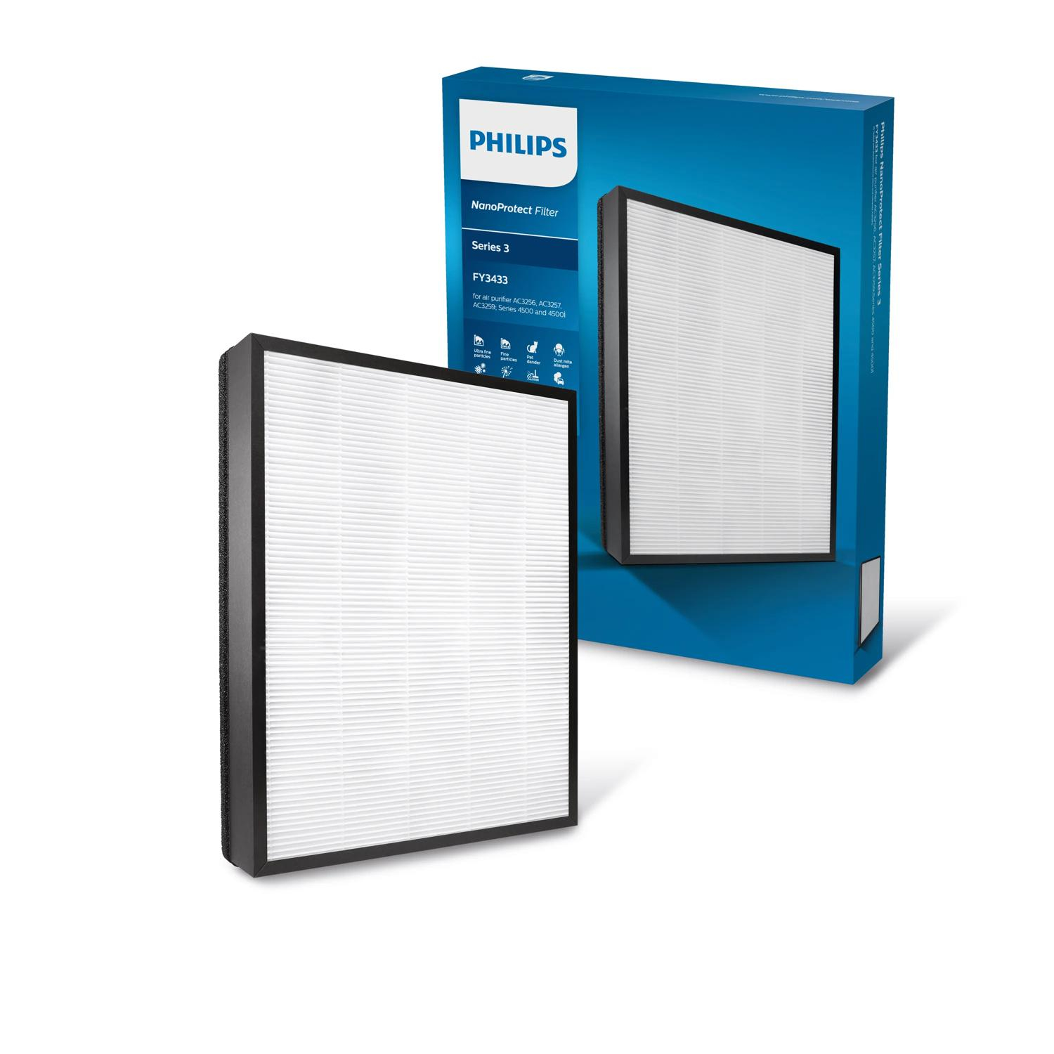 Philips NanoProtect HEPA filter FY3433/10 Captures 99.97% of particles