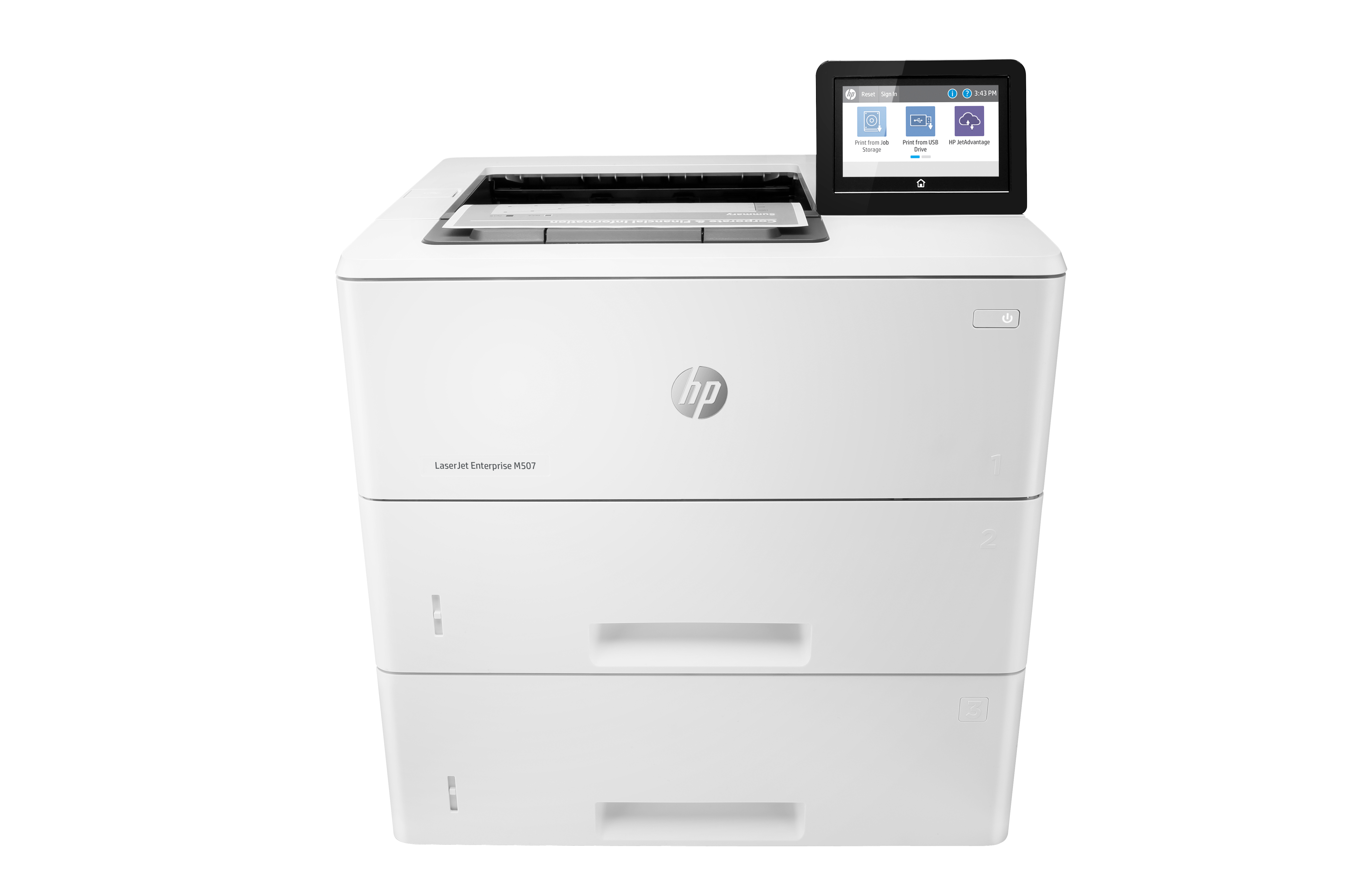 HP LaserJet Enterprise M507x Printer - A4 Mono Laser, Print, Automatic Document Feeder, Auto-Duplex, LAN, WiFi, 43ppm, 2000-7500 pages per month (replaces M506x)