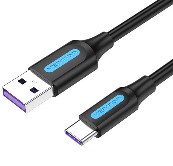 CABLE USB-C TO USB2.0/1M PVC BLACK CORBF VENTION
