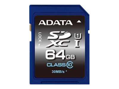 ADATA - Premier - 64 GB - SDHC - Flash memory class 10 - No