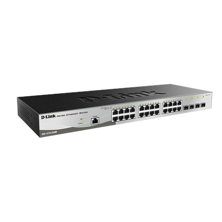 D-Link - Metro Ethernet Switch - DGS-1210-28/ME - Managed L2 - Rack mountable - Gigabit Ethernet (copper) ports quantity 24 - SFP ports quantity 4 - Power supply type Single - 24 month(s)
