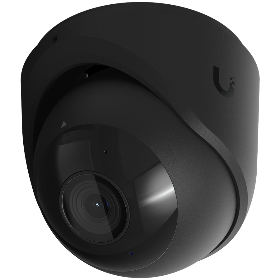 Ubiquiti UVC-G6-Turret-B Black, All-weather, tamper-resistant 4K PoE camera with a 1/1.8" 8MP image sensor, Multi-TOPs AI Engine, and 3-axis manual adjustments for flexible installation