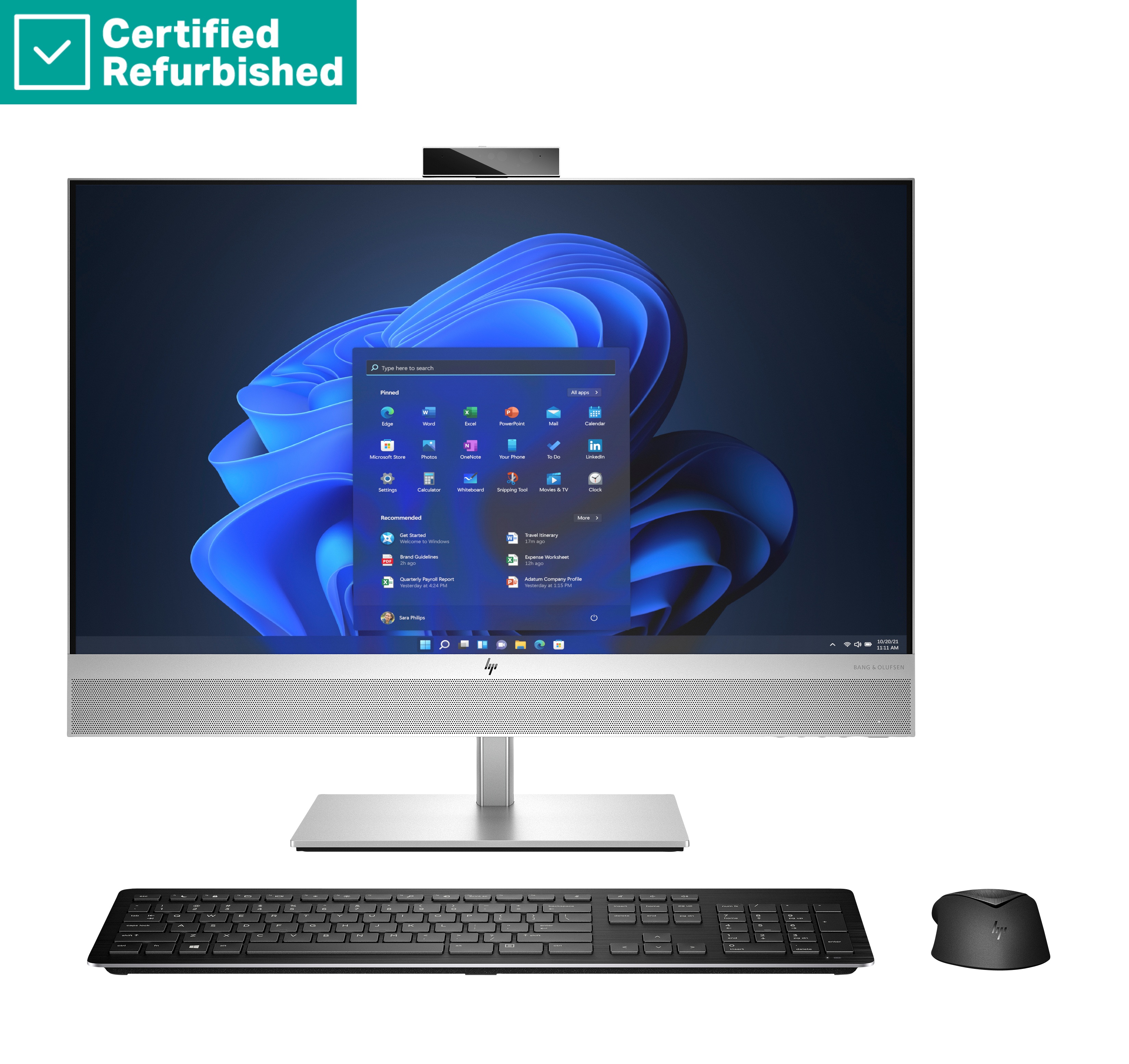 RENEW SILVER HP Elite 870 G9 AIO All-In-One 27 - i7-14700, 16GB, 512GB SSD, 27 FHD Non-Touch AG, Height Adjustable, FPR, Win 11 Pro, 1 years