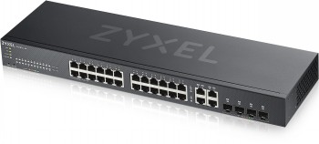 ZYXEL GS1920-24V2, 28 PORT SMART MANAGED SWITCH 24X GIGABIT COPPER AND 4X GIGABIT DUAL PERS., HYBRID MODE, STANDALONE OR NEBULAFLEX CLOUD