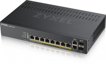 ZYXEL GS1920-8HPV2, 10 PORT SMART MANAGED SWITCH 8X GIGABIT COPPER AND 2X GIGABIT DUAL PERS., HYBRID MODE, STANDALONE OR NEBULAFLEX CLOUD, 130 WATT POE, FANLESS