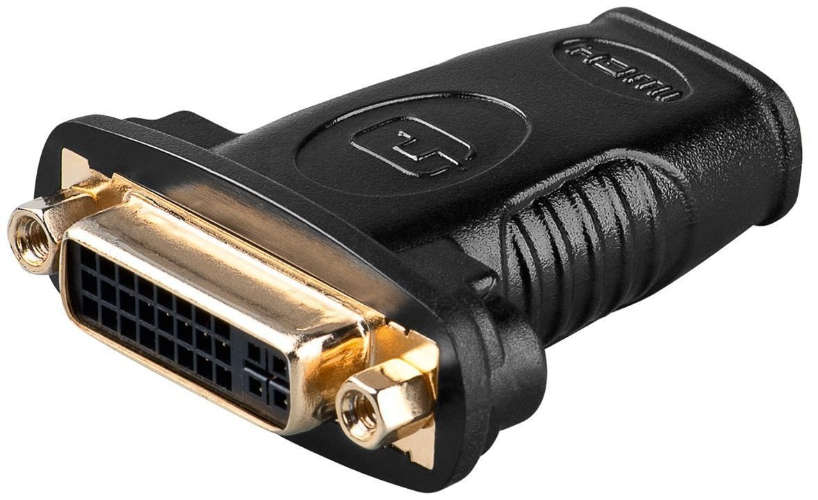 Goobay - HDMI/DVI-I adapter, gold-plated - 68690 - Black - HDMI female (Type A) - DVI-I female Dual-Link (24+5 pin)