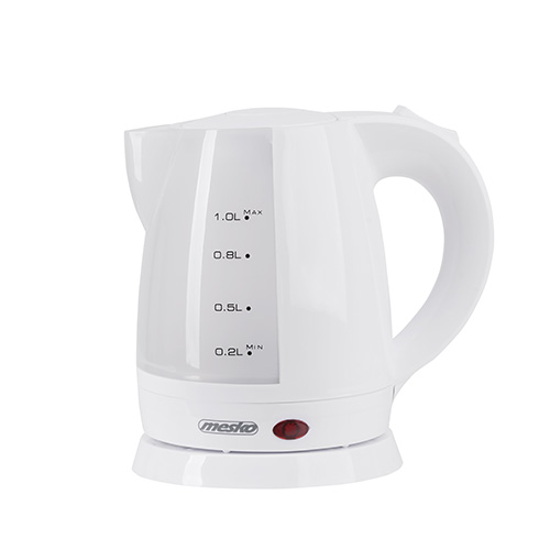 Mesko - Kettle - MS 1276 - Standard - 1600 W - 1 L - Plastic - 360° rotational base - White