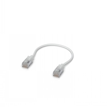 Ubiquiti UACC-Cable-Patch-EL-C6A-0.15M-W Ultra-thin braided patch cable, designed and optimized for 10 GbE networking Translucent booted RJ45 for optimal Etherlighting brightness