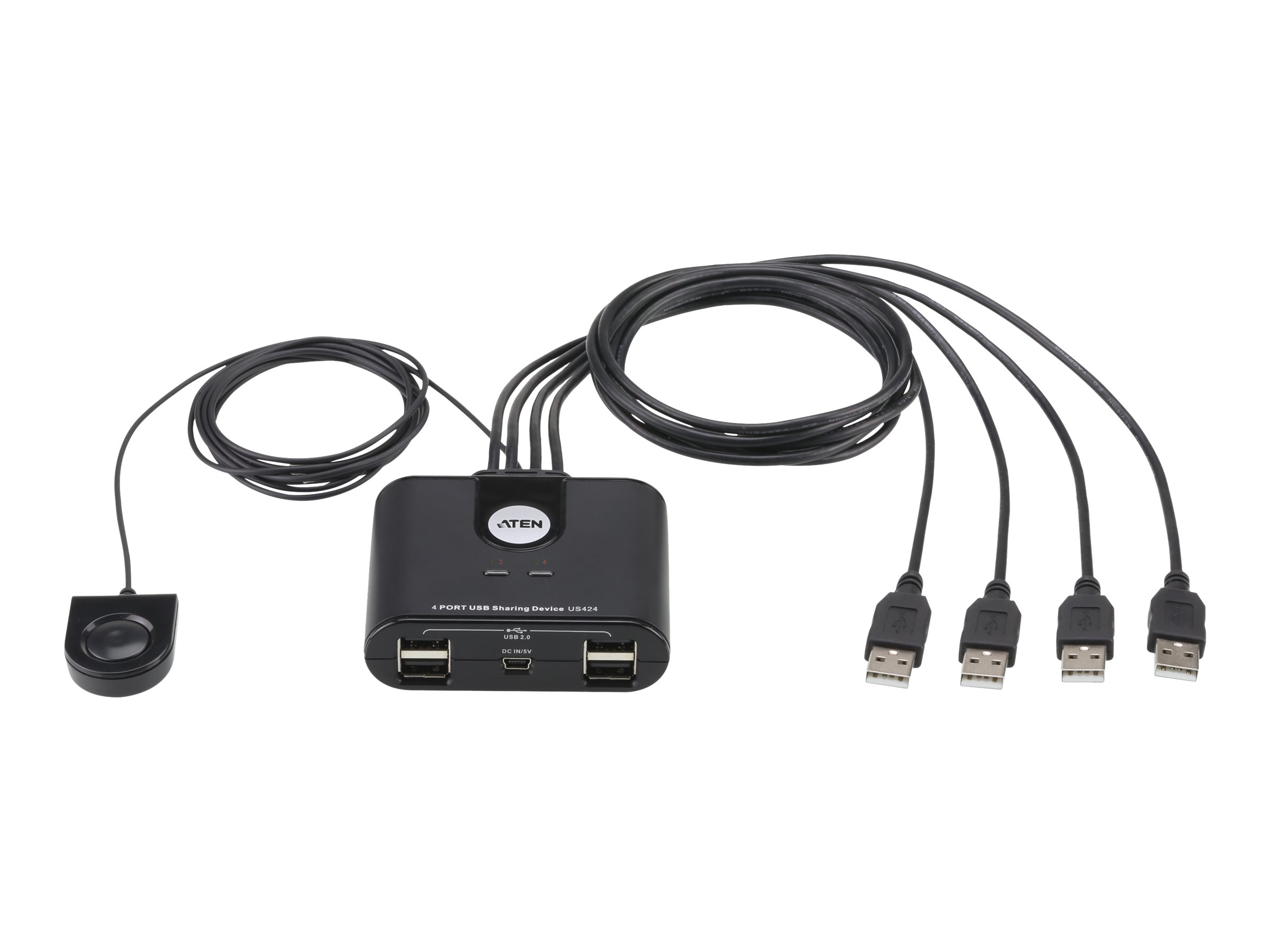Aten 4-Port USB 2.0 Peripheral Sharing Device - Aten - 4 x 4 USB 2.0 Peripheral Sharing Switch