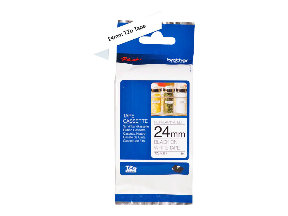Brother - TZe-N251 Labelling Tape Cassette - Black on White - TZe - 8 m