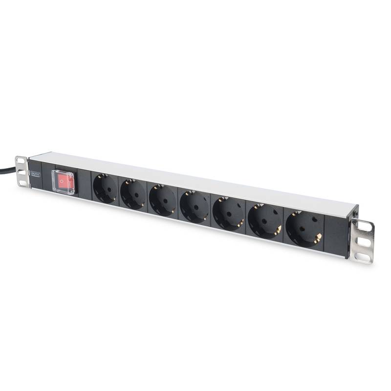 Digitus - Aluminum outlet strip with switch - DN-95402 - Sockets quantity 7