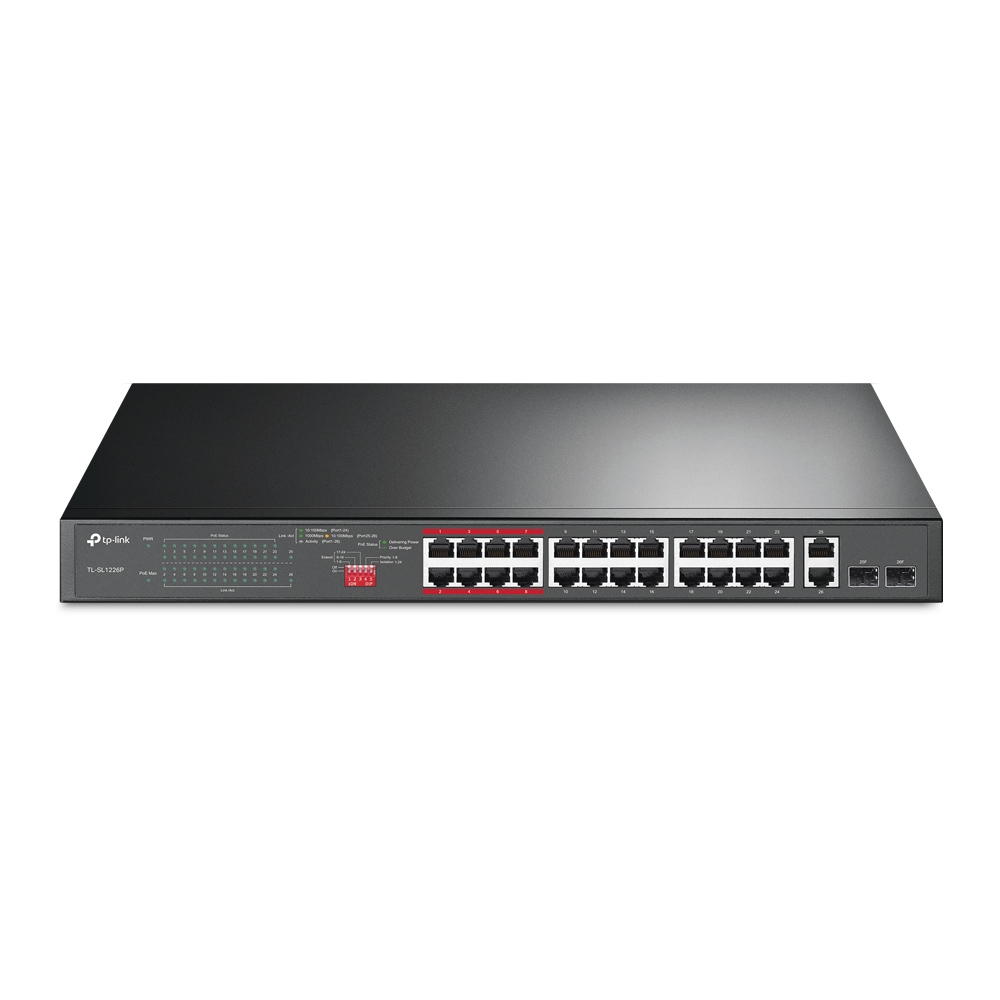 TP-LINK - 24-Port Gigabit Switch - TL-SL1226P - Unmanaged - Rackmountable