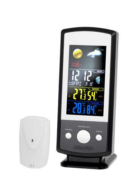 Mesko - MS 1177 - Black - Colorful Digital Display - Weather station