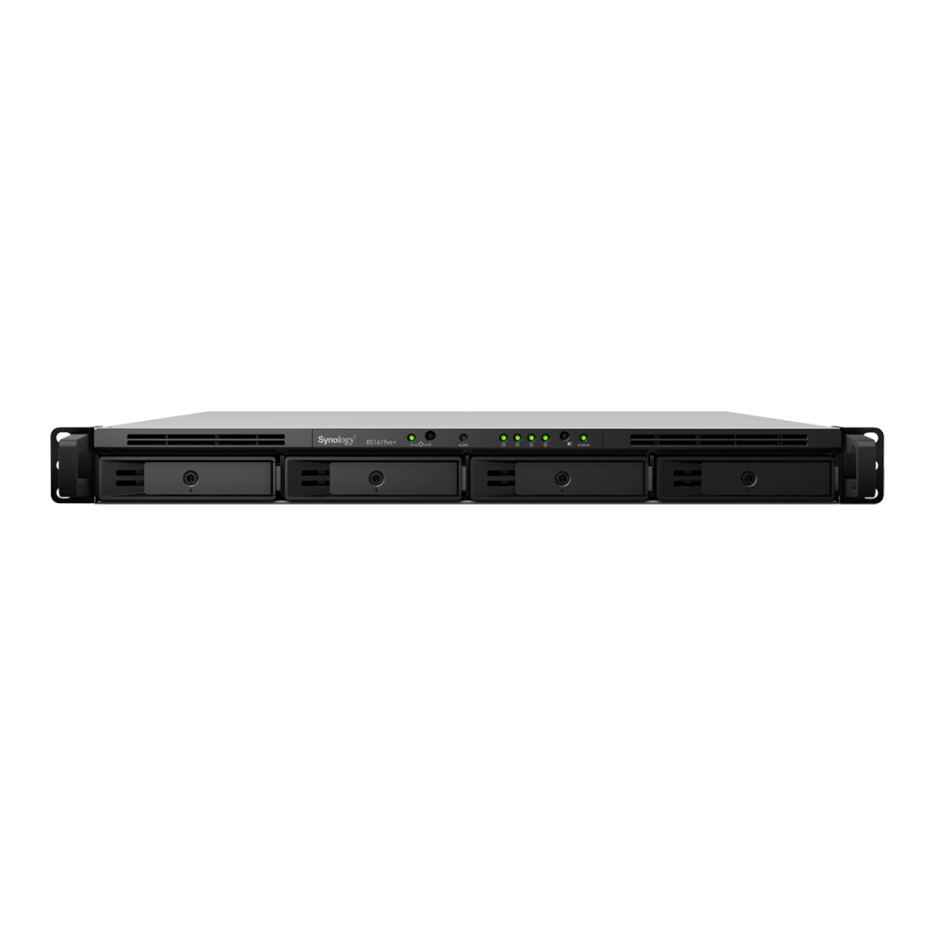 Synology - Rackstation - RS1619xs+ - up to 4 HDD/SSD Hot-Swap - Intel Xeon - Intel Xeon D-1527 Quad Core - Processor frequency 2.2 GHz - 8 GB - DDR4