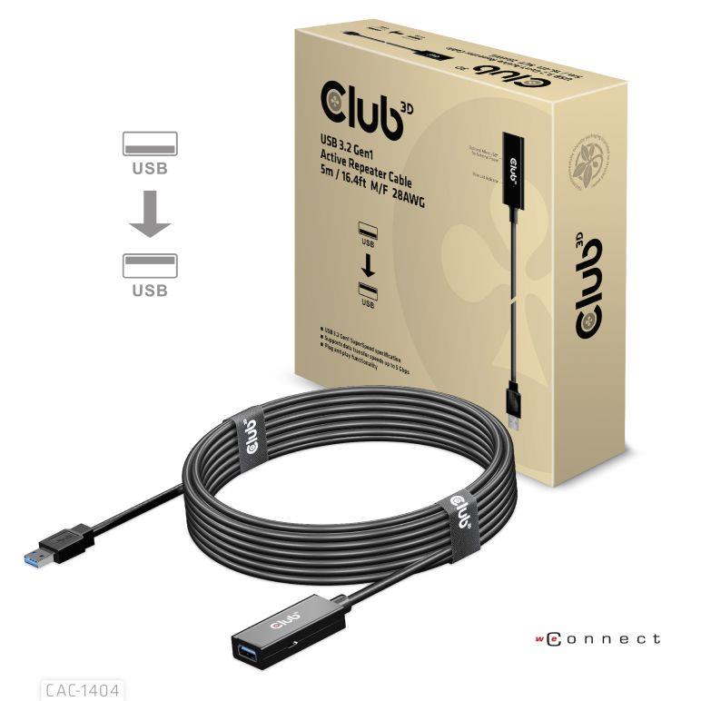 CABLE USB3.2 TO USB3.2 5M/M/F CAC-1404 CLUB3D