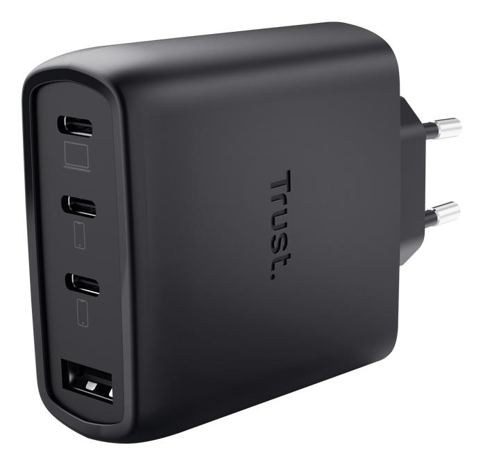 MOBILE CHARGER WALL MAXO 65W/4-PORT GAN BLACK 26067 TRUST