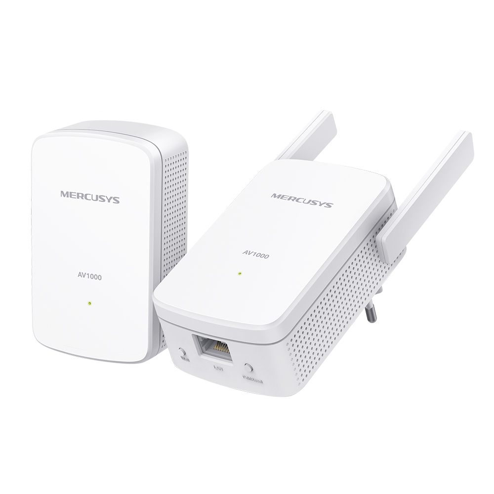 Mercusys - AV1000 Gigabit Powerline Wi-Fi Kit - MP510 KIT - 1000 Mbit/s - Ethernet LAN (RJ-45) ports 1 - 802.11n