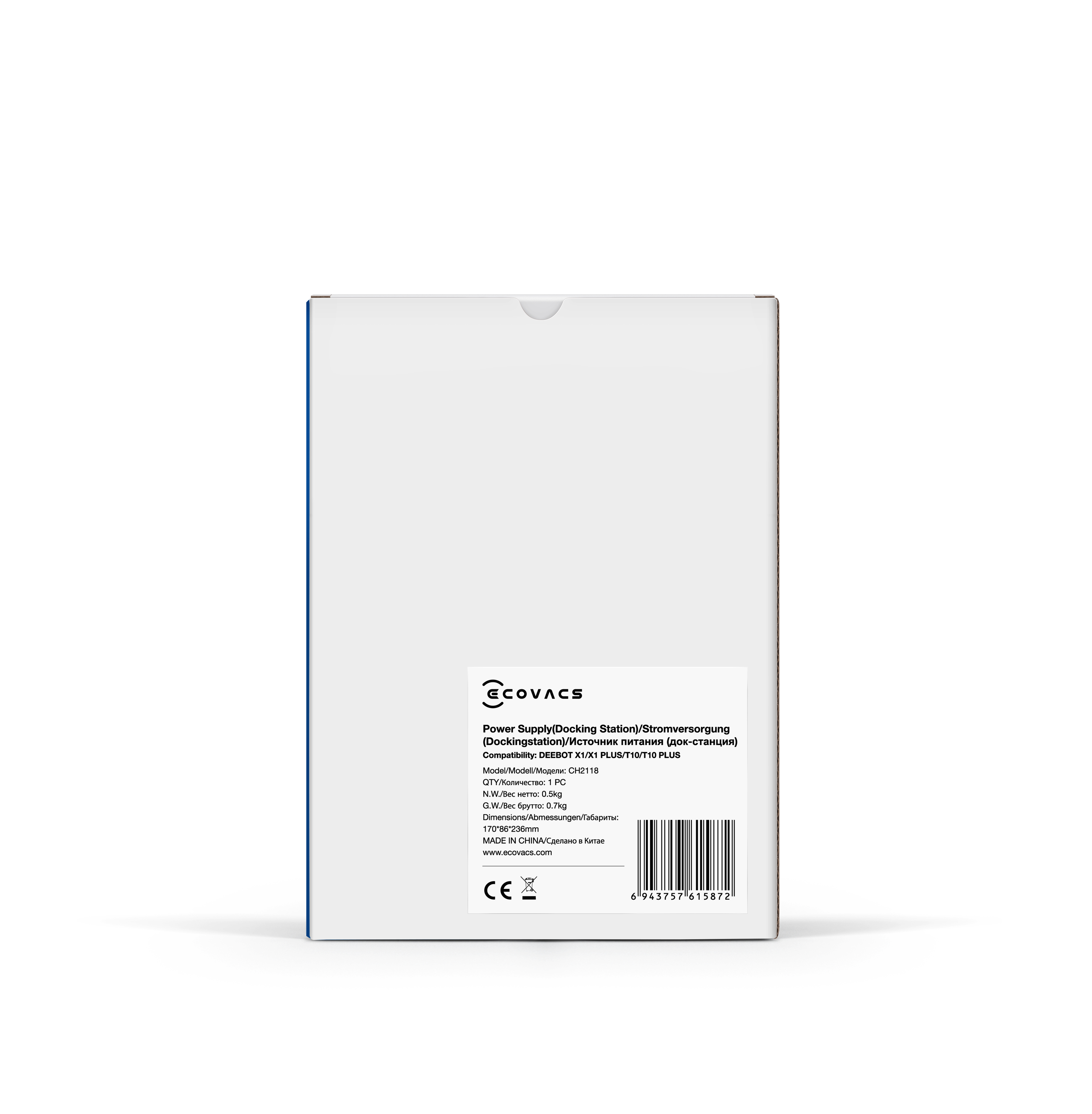 Ecovacs - Charging Dock (EU) for T10/T10 PLUS/X1 PLUS - CH2118 - Black