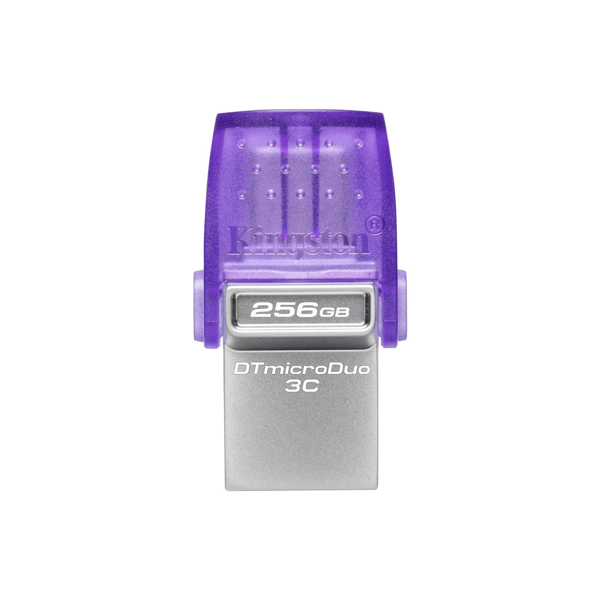 Kingston - DataTraveler - DT Micro Duo 3C - 256 GB - USB Type-C and Type-A - Purple