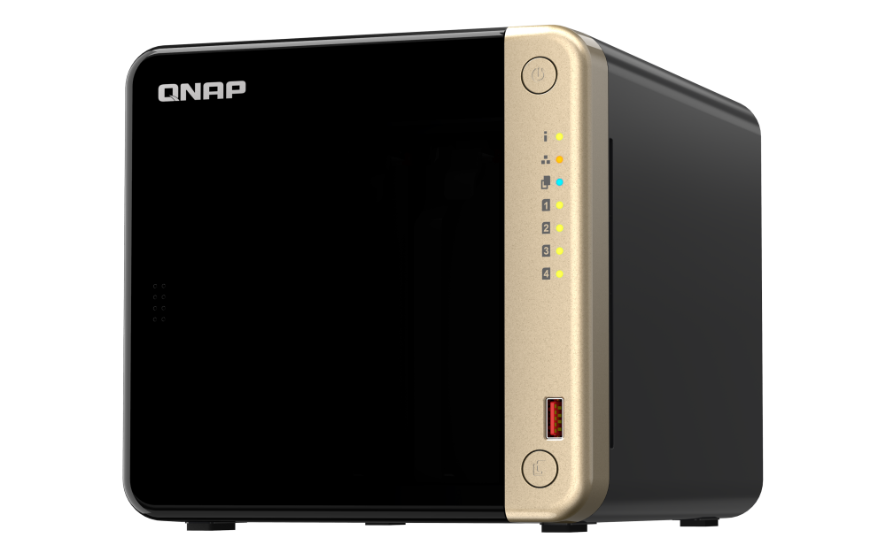 QNAP - 4-Bay desktop NAS - TS-464-8G - Intel Celeron - N5095 4-core - Processor frequency 2.9 GHz - 8 GB