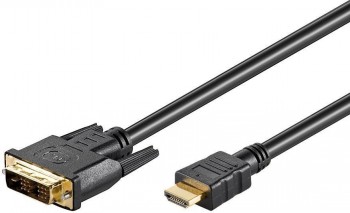 Goobay - DVI-D/HDMI cable, gold-plated - 51580 - DVI-D male Single-Link (18+1 pin) - HDMI male (type A) - HDMI to DVI-D - 2 m
