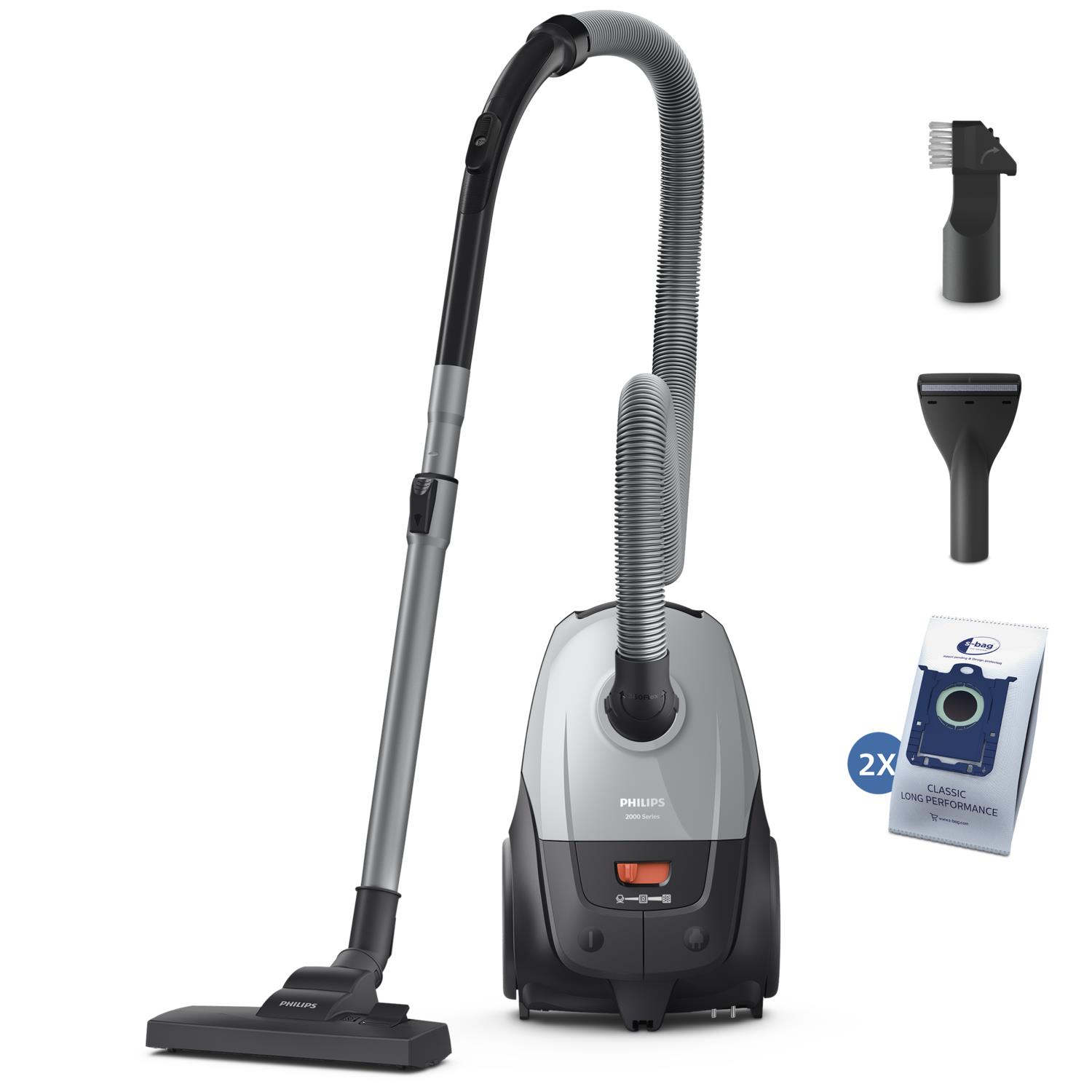 Vacuum Cleaner|PHILIPS|Input power 850 W|Dust capacity 3 L|Cylinder vacuum|Cleaning type Dry|Dust container Dust bag|Colour Black/Grey|XD2142/12