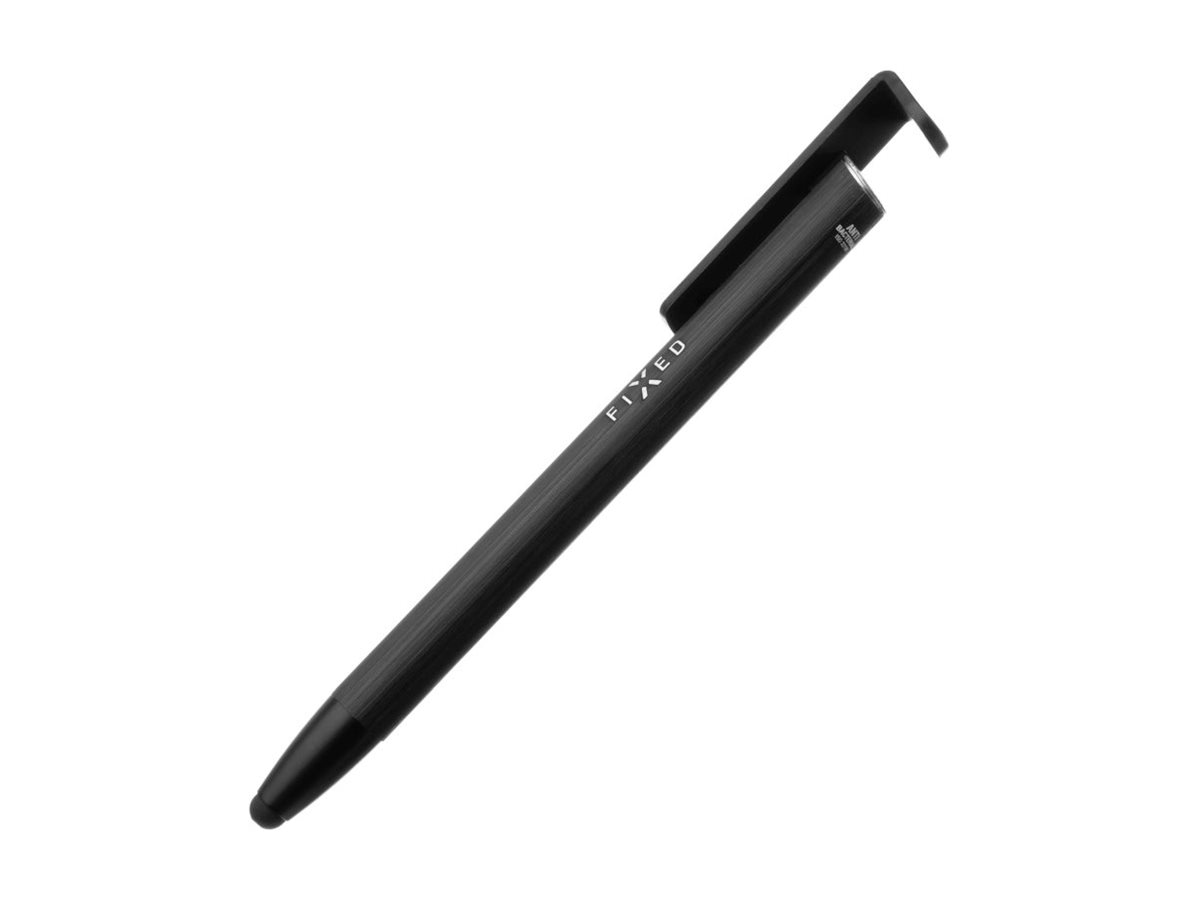 Fixed - Pen With Stylus and Stand - 3 in 1 - Pencil - Stylus for capacitive displays; Stand for phones and tablets - Black
