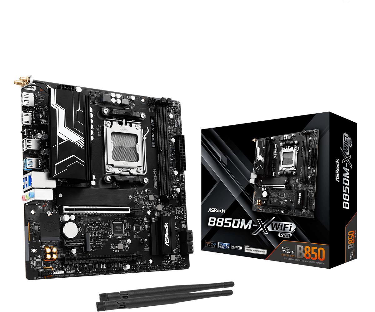 Mainboard|ASROCK|AMD B850|SAM5|Micro-ATX|Memory DDR5|Memory slots 2|B850M-XWIFIR2.0