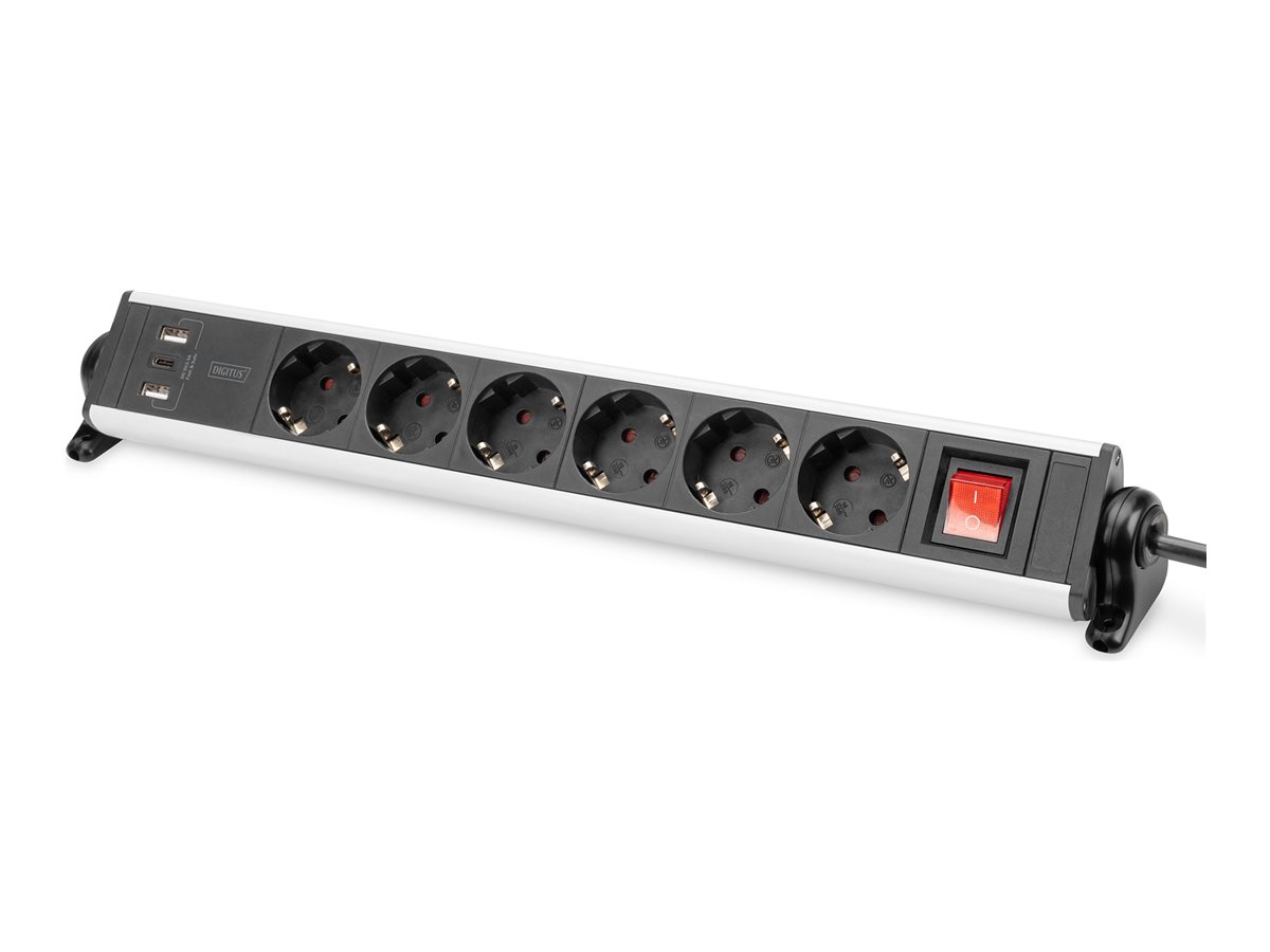 Digitus - Office Power Strip - DA-70624 - Silver/Black