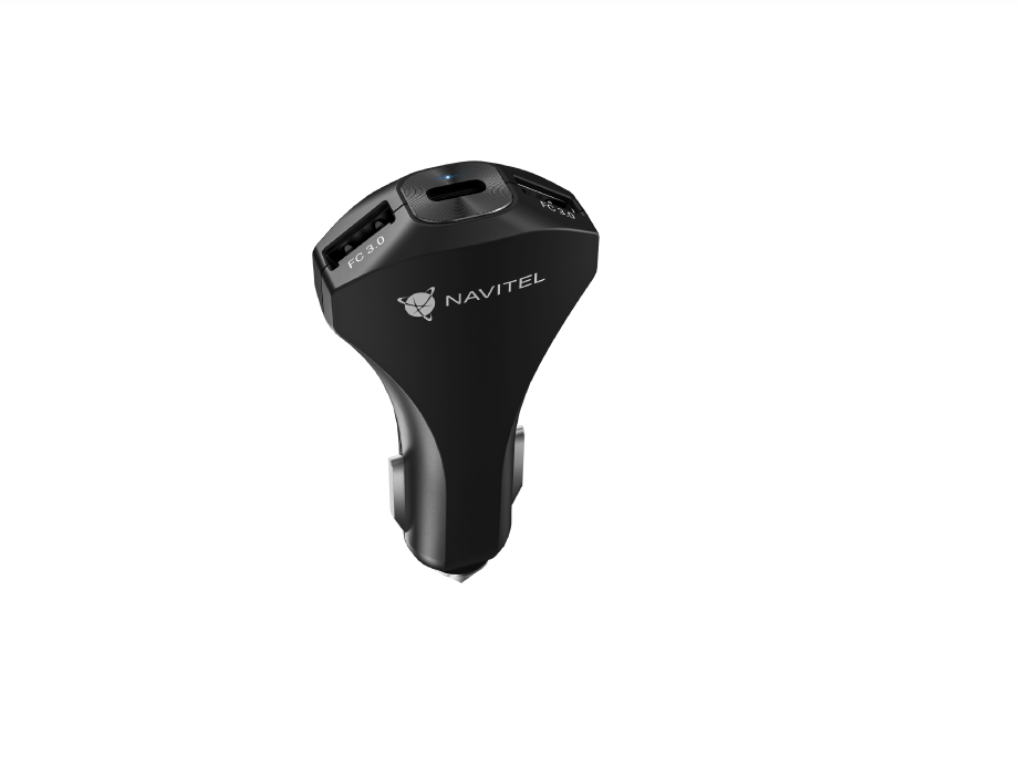 Navitel - Universal Car Splitter Charger - USP45 SLIM - USB-C power: Up to 27 W, 5V - 3.6A; 9V - 3A; 12V - 2.5A; USB-A power: Up to 18 W, 5V - 3A; 9V - 2A; 12V - 1.5A - 5 V - Car Charger